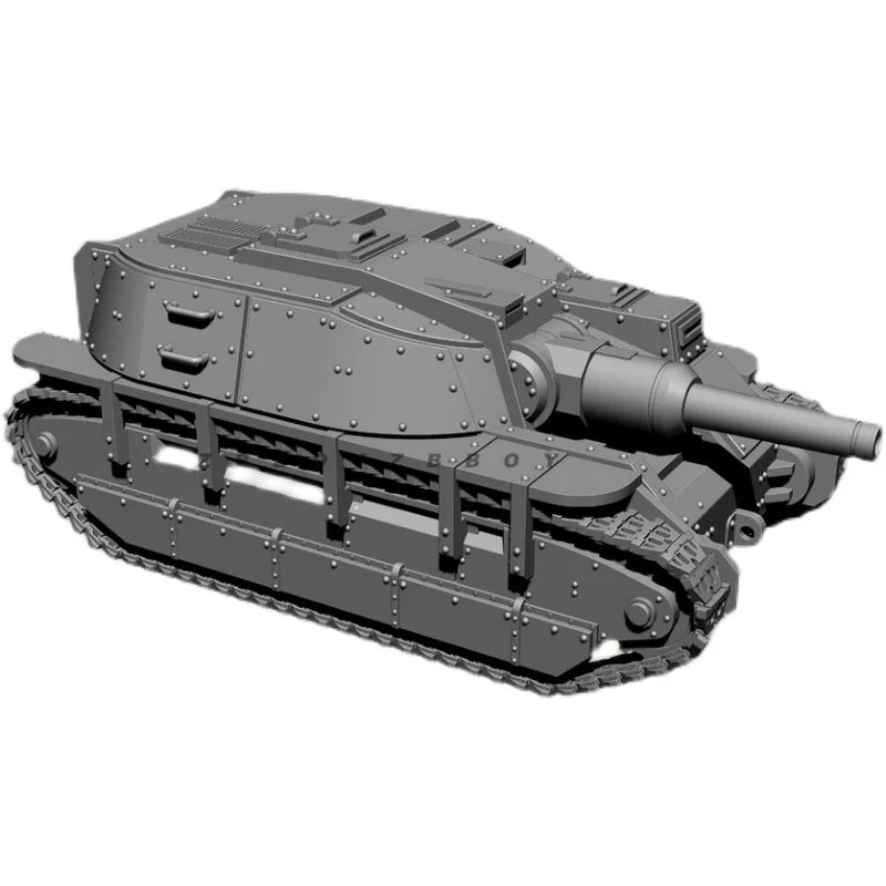 WWII German Heavy Tank with Crew 1/144 Scale Resin Model Kit - 1/144 resin model view 4