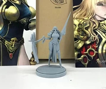 Fantasy Female Dark Paladin with Demon Mask and Sword 75mm Resin Figure Kit - resin model view 2