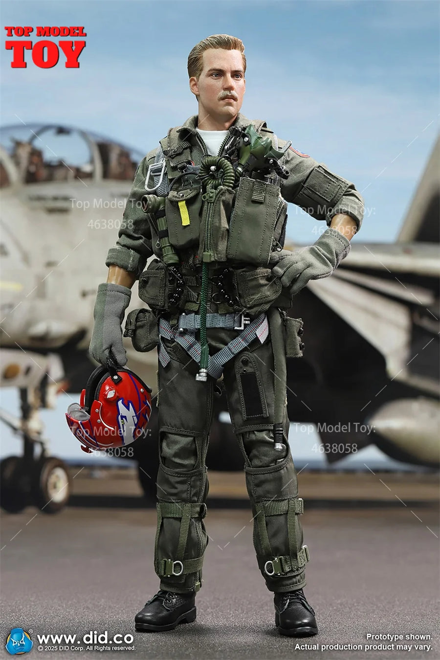 Modern US Navy F-14 Fighter Pilot 1/6 Scale Resin Figure Kit - 1/6 resin model view 2