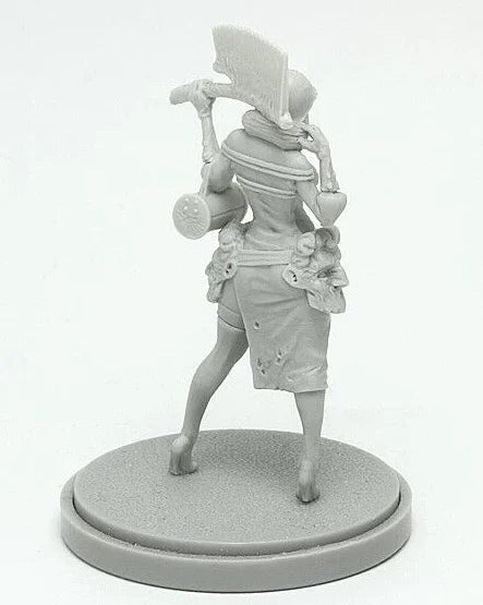 Dark Fantasy Female Plague Doctor with Cleaver 30mm Resin Figure Kit - resin model view 2
