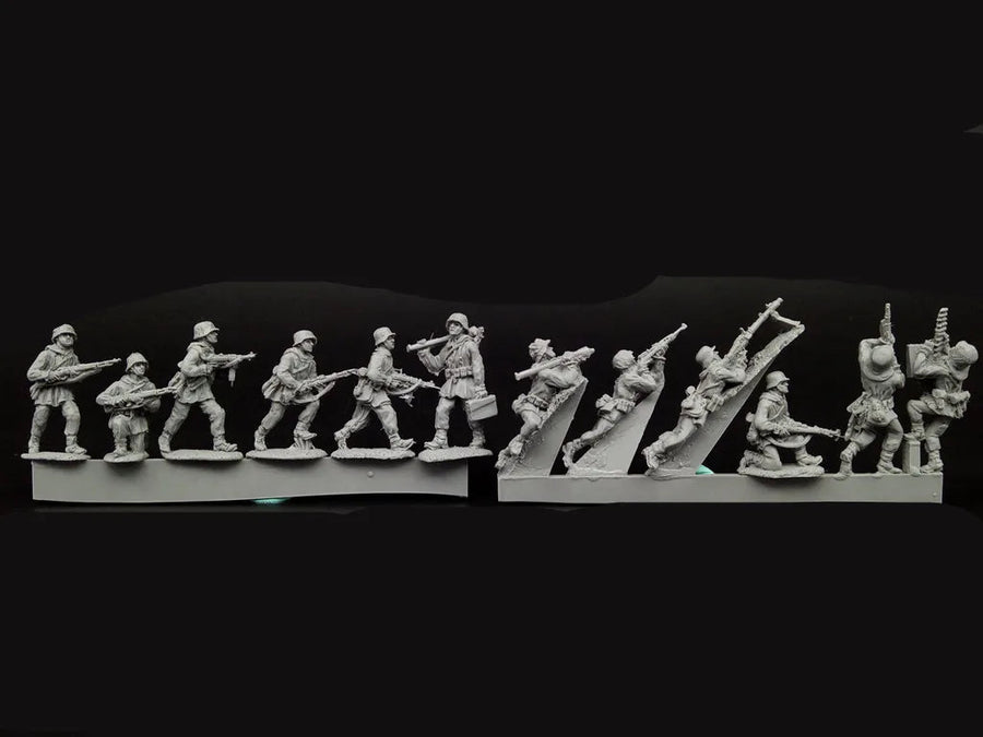 WWII Infantry Battle Team 12-Figure Set 1/72 Resin Miniature Kit