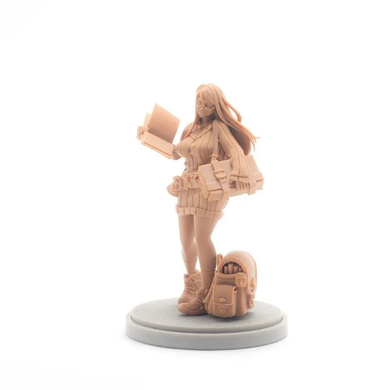 Sci-Fi Female Archivist with Backpack Resin Figure Kit - resin model view 2