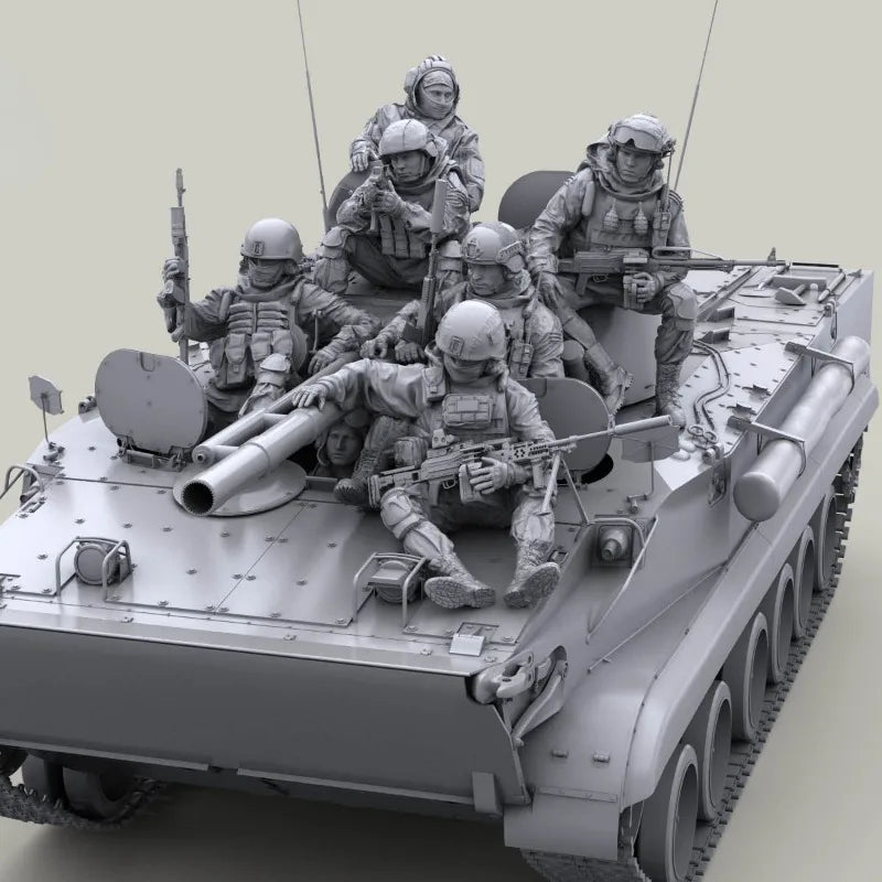 Modern Special Forces Armor Vehicle Crew 1/35 Resin Figure Set (7 Figures) - 1/35 resin model view 5