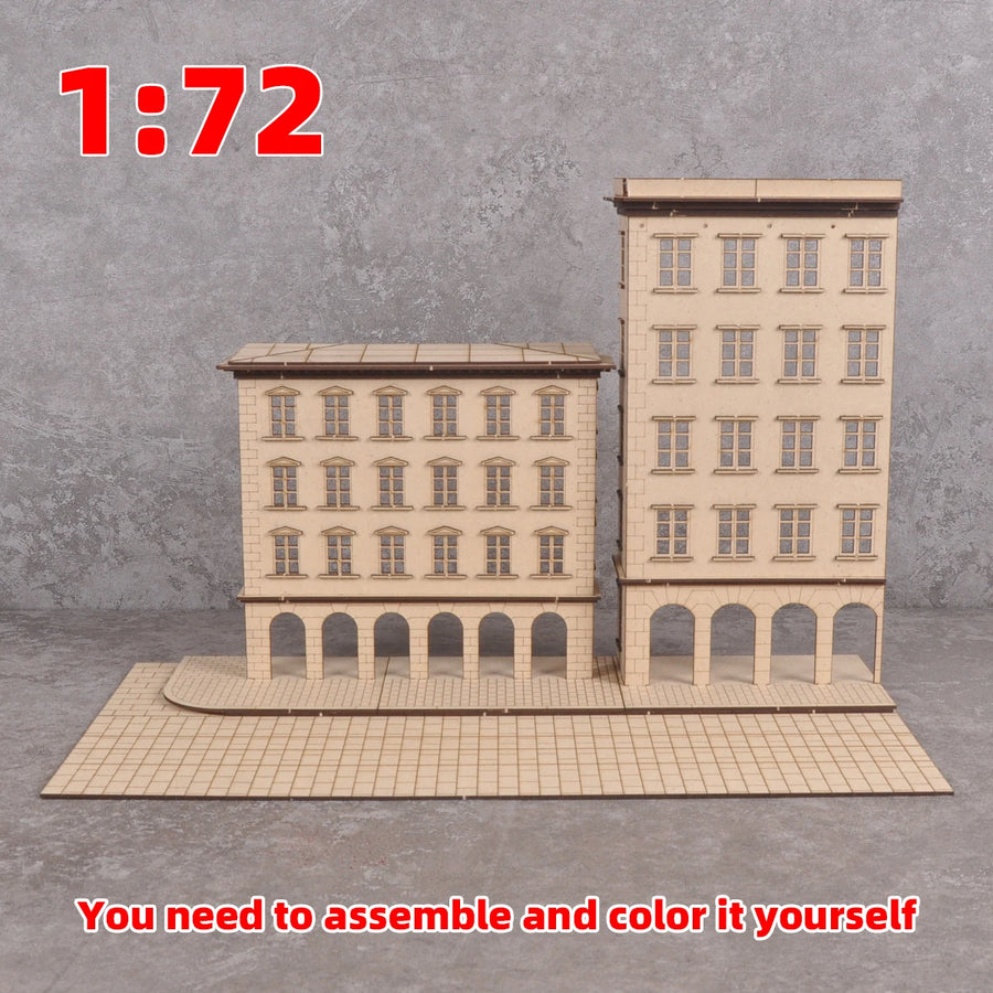 European Street Corner Buildings 1/72 Resin Model Kit - 1/72 resin model view 4