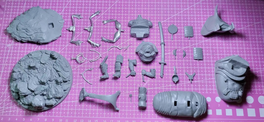Samurai Warrior on Rearing Horse 115mm Resin Figure Kit - 115mm resin model view 3