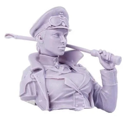 Female Pilot Officer with Goggles 1/12 Resin Bust - 1/12 resin model view 3