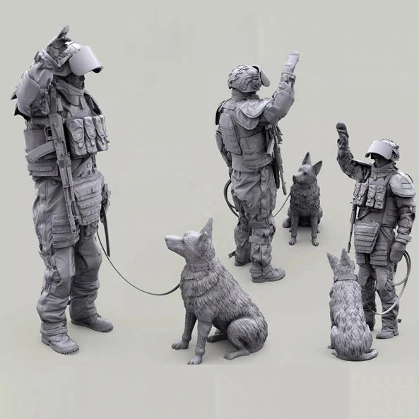 Sci-Fi Soldier with Corgi Companion 1/35 Resin Figure Kit - 1/35 resin model view 5