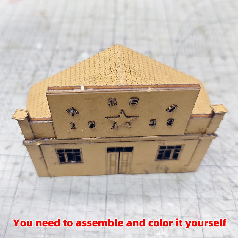WWII Soviet Era Building with Red Star 1933 1/72 Resin Diorama Kit - resin model view 5
