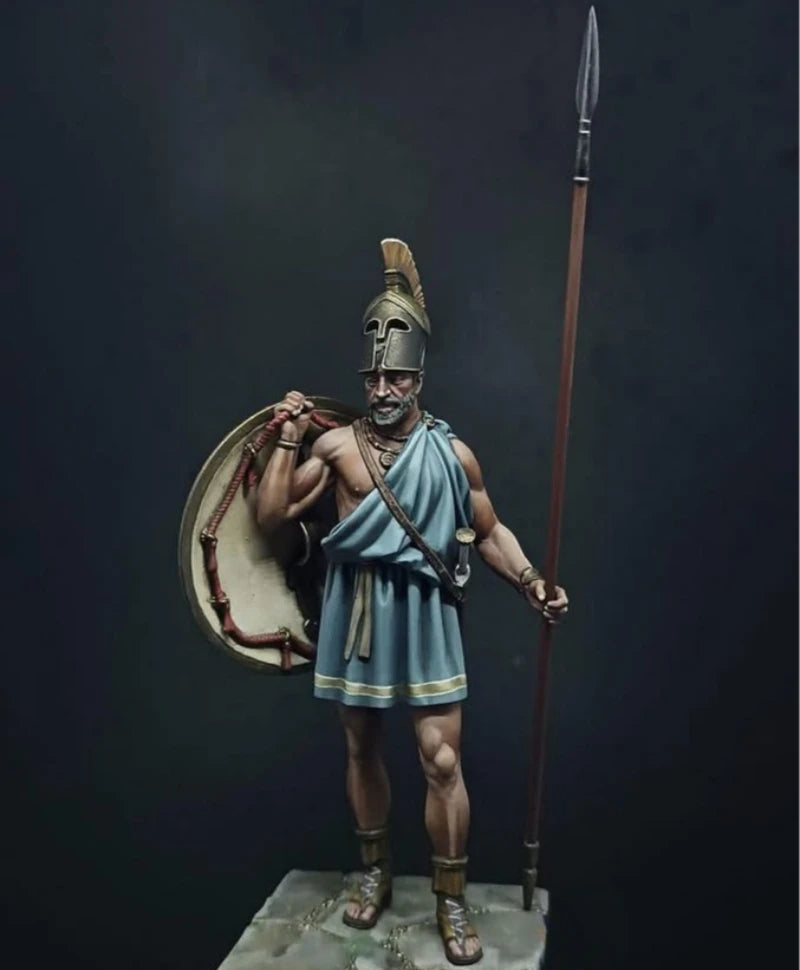 Ancient Greek Hoplite Warrior with Shield 75mm Resin Figure Kit - 75mm resin model view 4