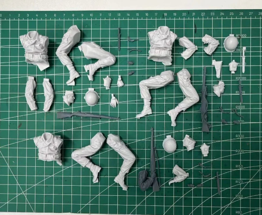 Modern US Army Soldiers 6-Figure Set 1/16 Resin Kit - 1/16 resin model view 2