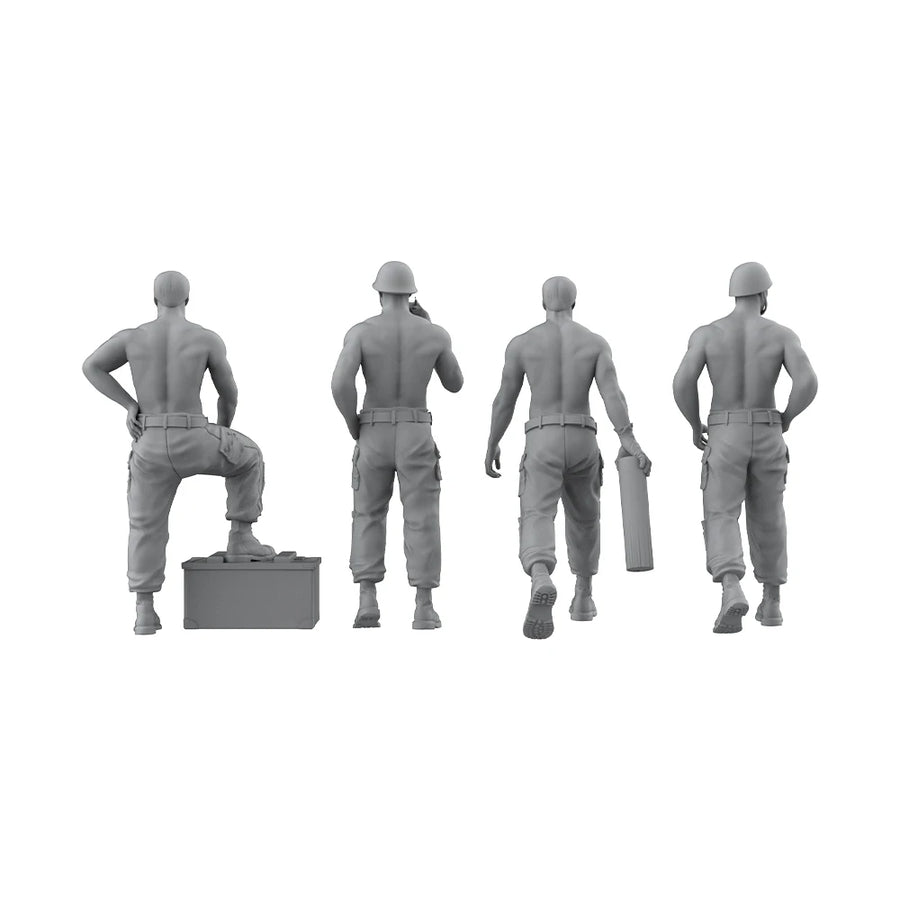 Construction Worker Figure Set 1/72 Resin Kit with Accessories - 1/72 resin model view 2