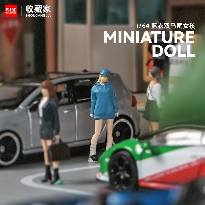 Woman with Satchel & Collar 1/64 Resin Figure Kit - 1/64 resin model view 2