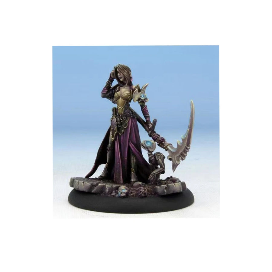 Fantasy Female Dark Sorceress with Axe Staff 28mm Resin Figure - resin model view 2