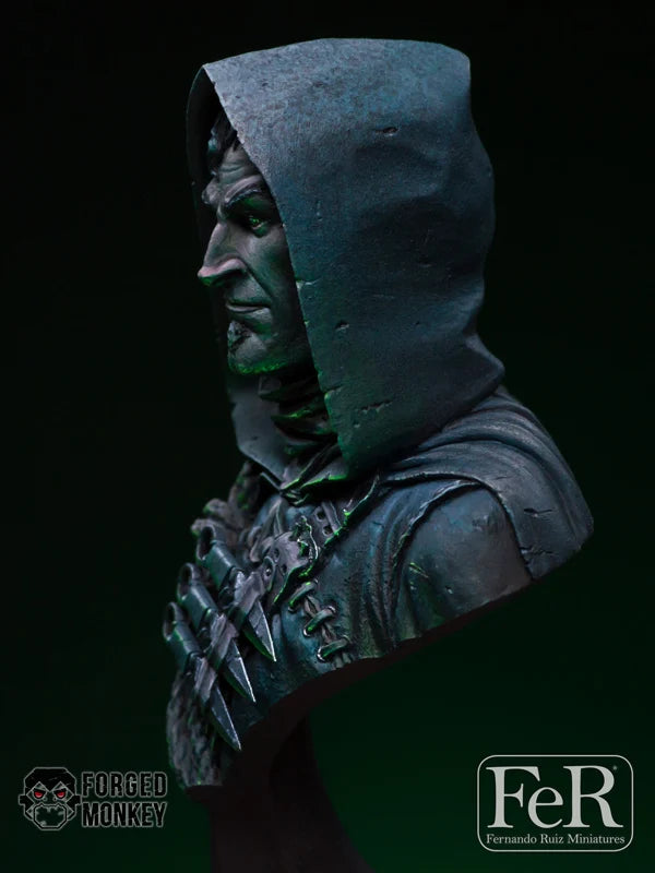 Hooded Assassin with Blade Gauntlets Resin Character Bust - resin model view 5