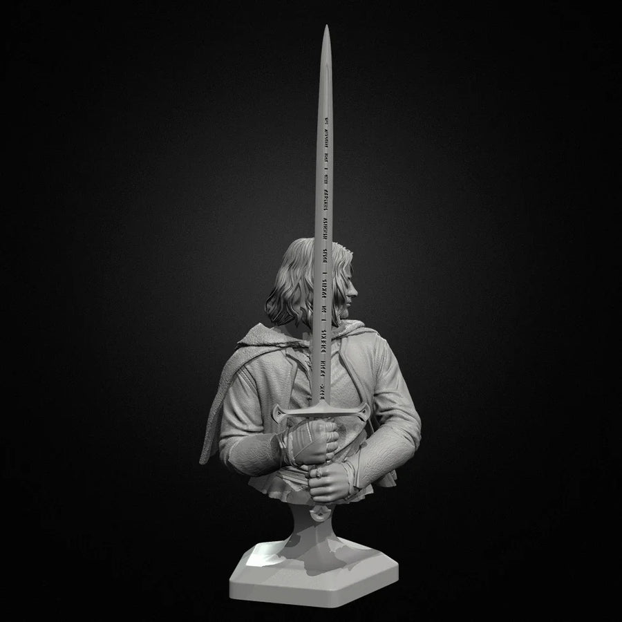 Medieval Warrior with Longsword 70mm Resin Bust Figure - 70mm resin model view 2