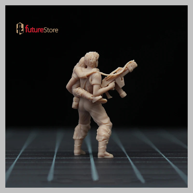 Sci-Fi Soldier with Rifle 1/64 Resin Figure Kit - 1/64 resin model view 3