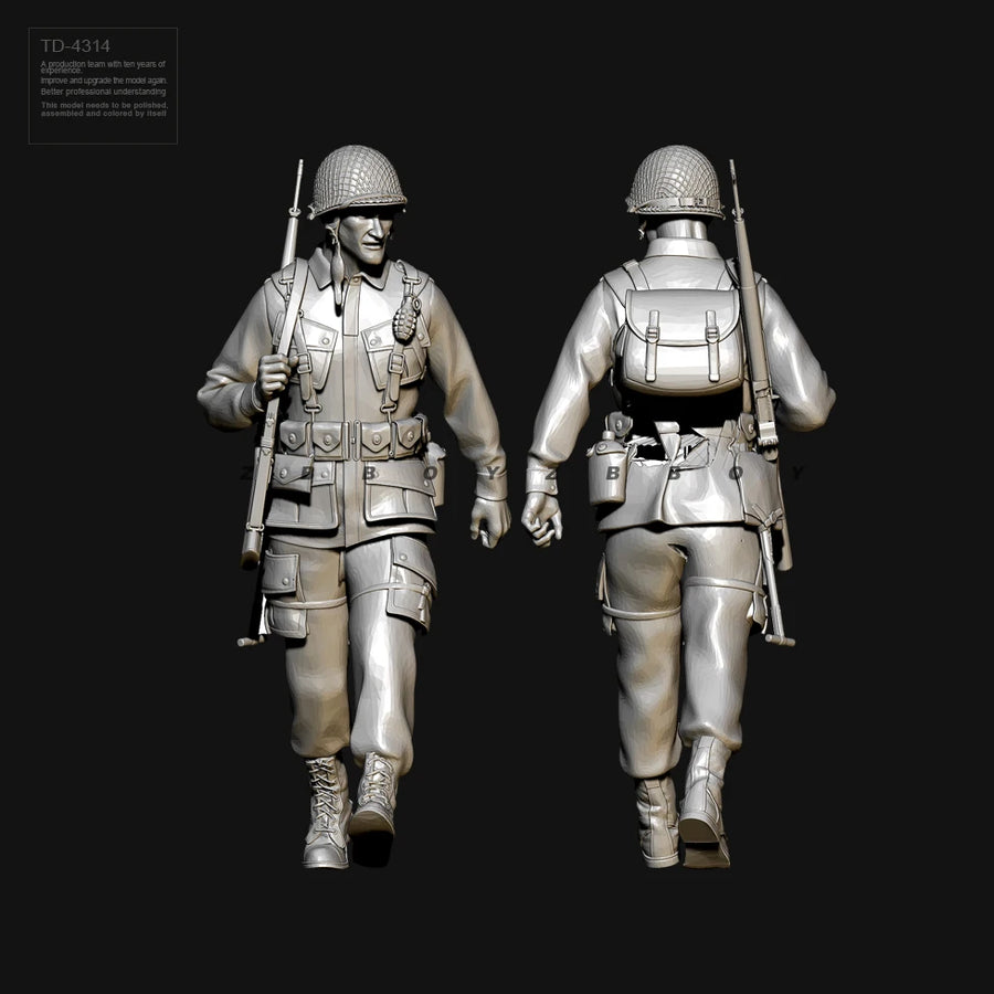 WWII British Infantry Set with Rifles 1/35 Resin Figure Kit - resin model view 4