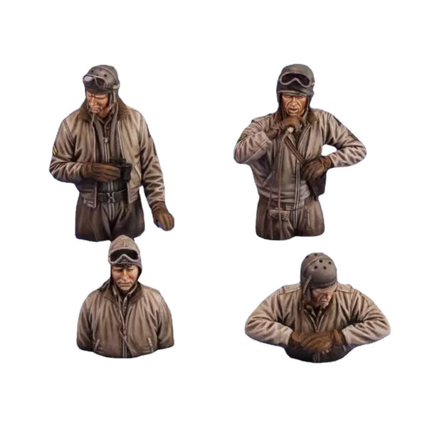 WWII US Army Tank Crew Bust Set 4-Figure 1/35 Resin Kit