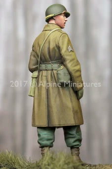 WWII British Sergeant with Sten SMG in Greatcoat 1/35 Resin Figure Kit - resin model view 4