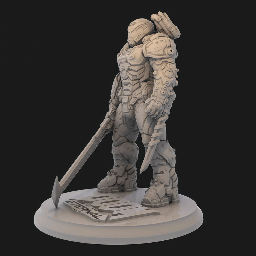 Armored Future Soldier with Energy Sword 80mm Resin Figure - 80mm resin model view 2