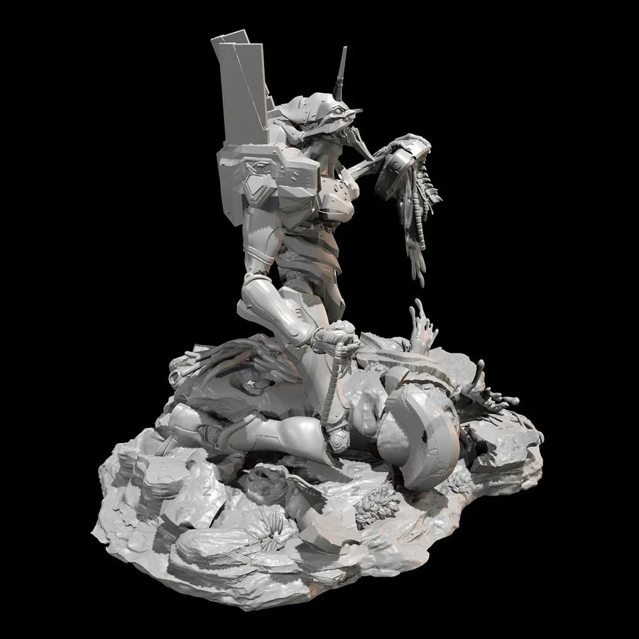 Demon Overlord with Twin Blades 75mm Resin Figure Kit - 75mm resin model view 4