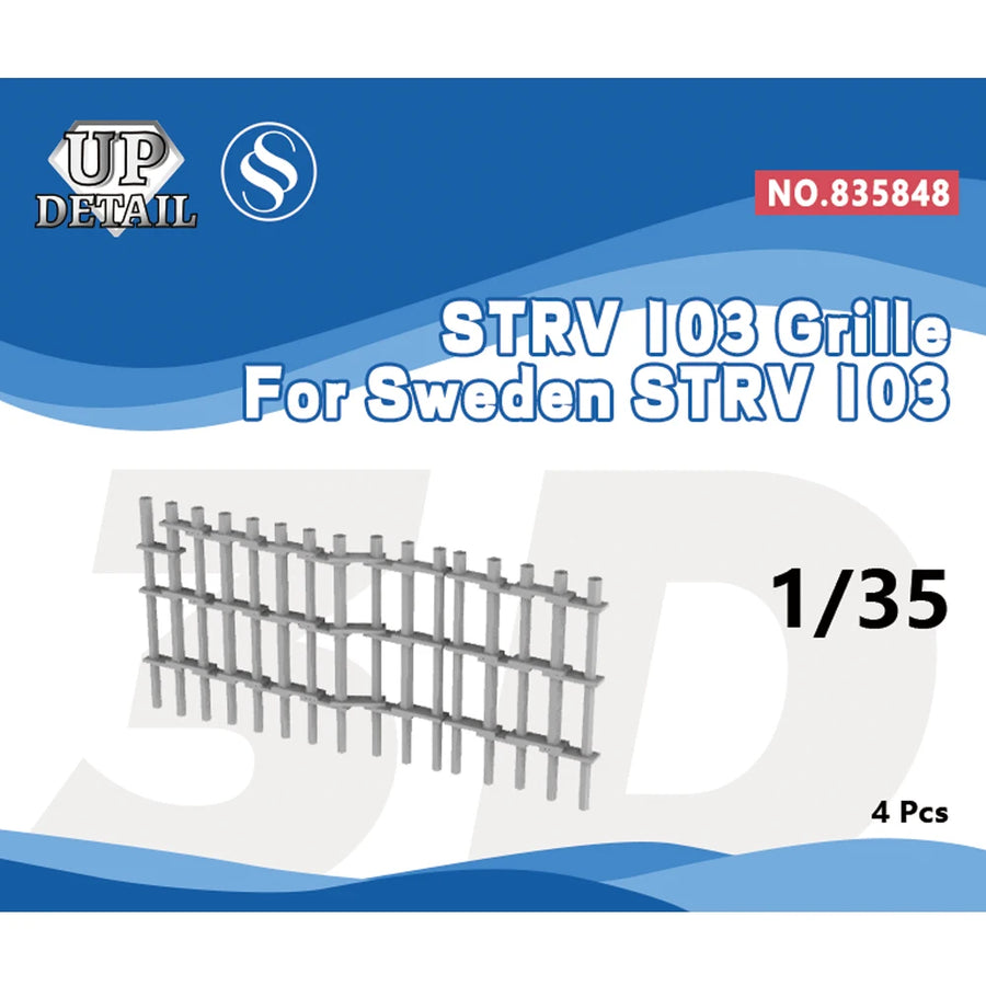 Swedish STRV 103 Tank Grille Armor 1/35 Resin Detail Kit - 1/35 resin model view 2