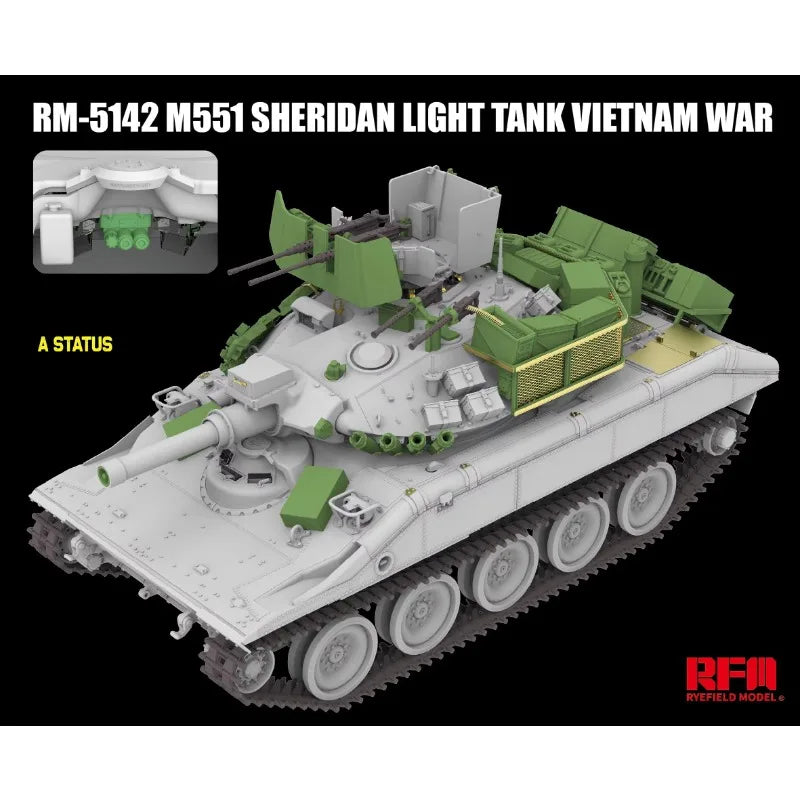 M551 Sheridan Light Tank Vietnam War 1/35 Resin Model Kit - 1/35 resin model view 3