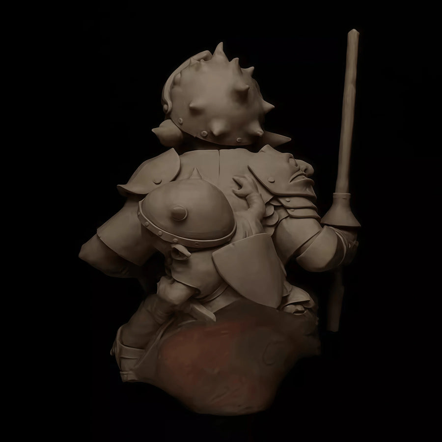 Fantasy Goblin Warrior with Sword and Shield 1/12 Resin Figure Kit - 1/12 resin model view 3