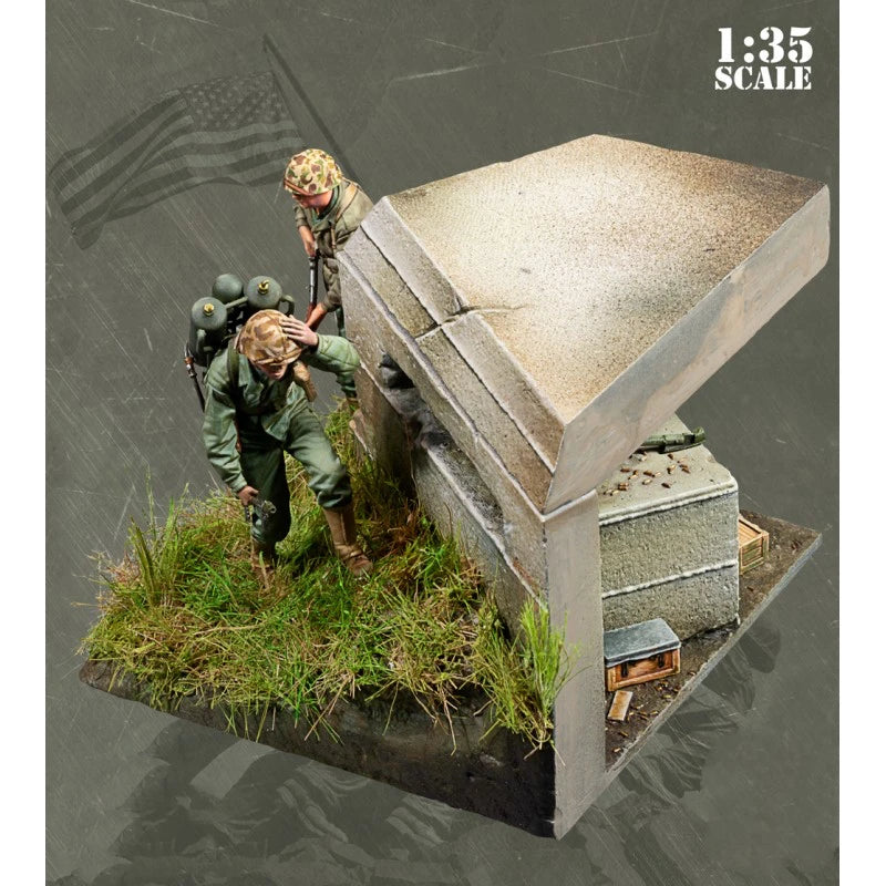 WWII US Army Soldiers Pacific Bunker Diorama 1/35 Resin Figure Set - 1/35 resin model view 4