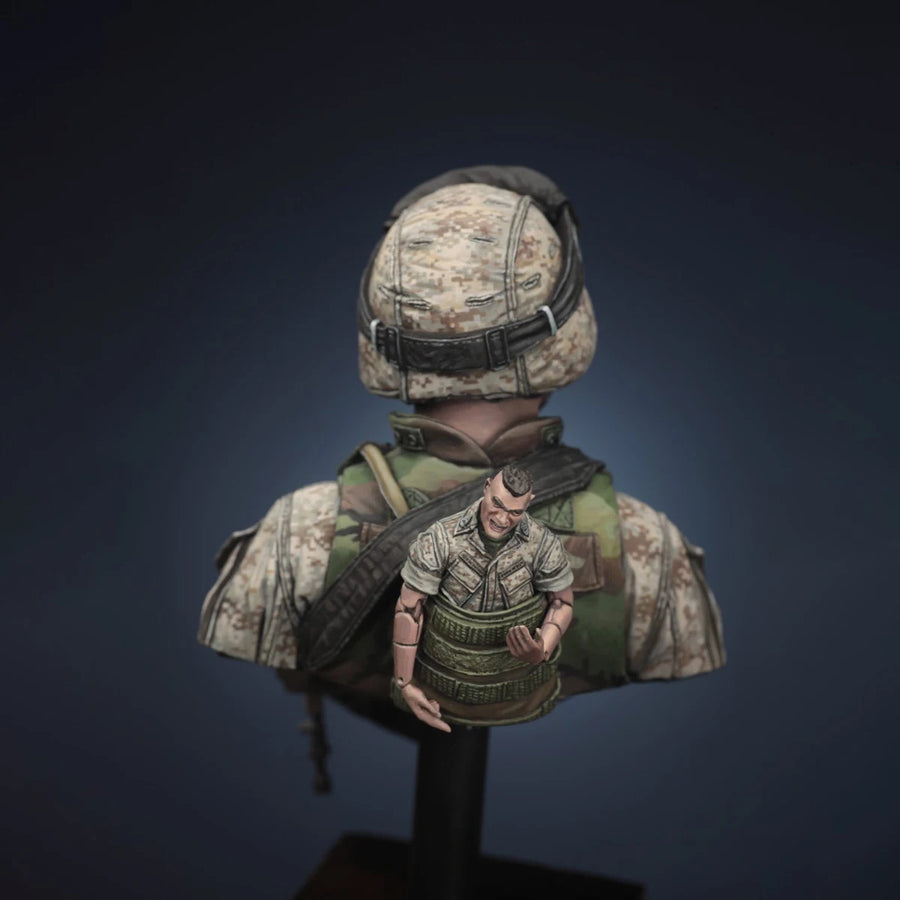 Modern Combat Soldier Resin Bust 1/10 Scale Figure Kit - 1/10 resin model view 4