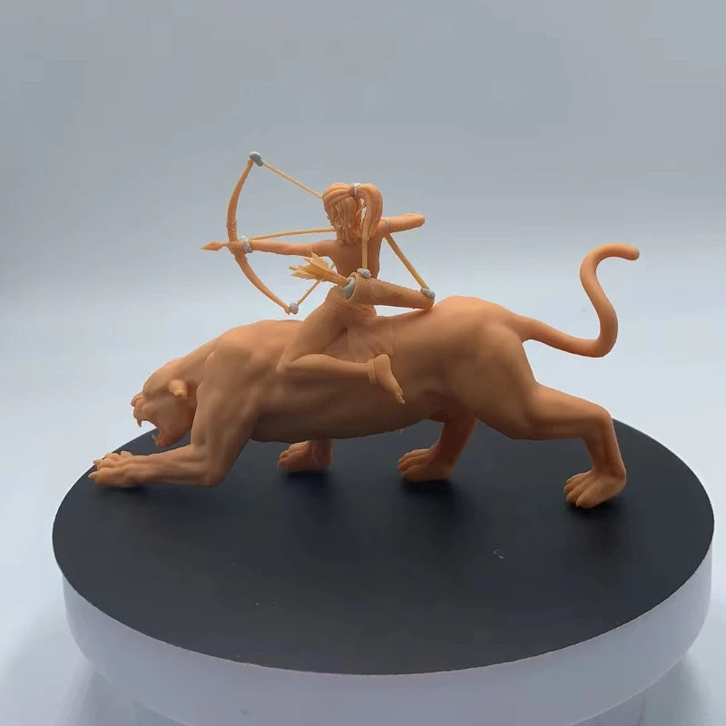 Fantasy Snarling Beast with Harness 1/24 Resin Figure Kit - resin model view 4