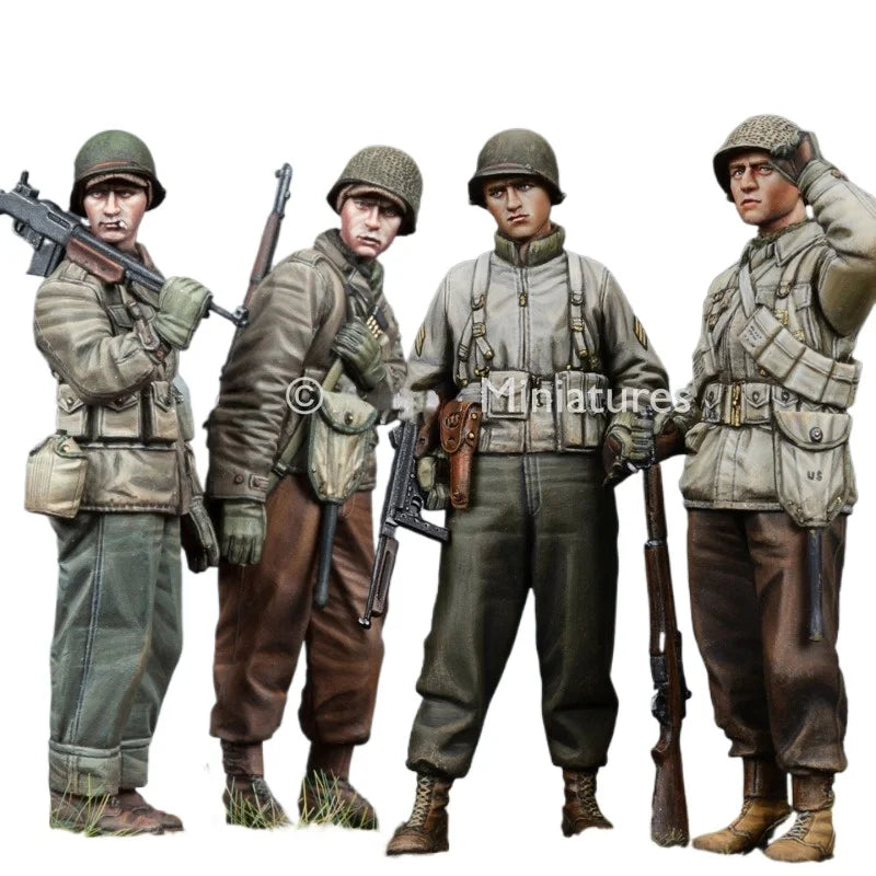 WWII US Infantry Squad 4-Figure Set 1/35 Resin Model Kit - 1/35 resin model view 2