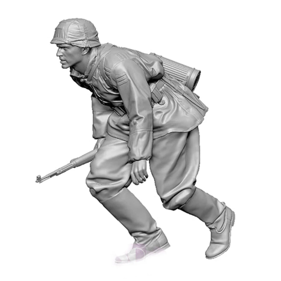 WWII German Soldier Advancing 1/35 Resin Figure Kit - 1/35 resin model view 2