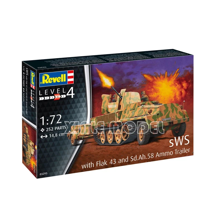 WWII German sWS with Flak43 SD.AH58 1/72 Resin Model Kit - 1/72 resin model view 5