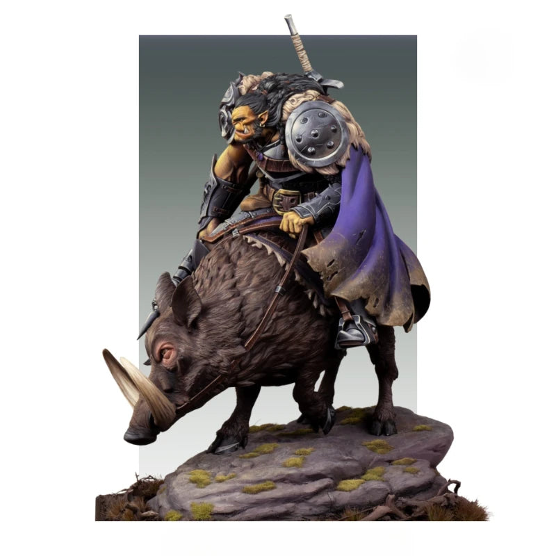 Orc Cavalry Warriors on Rhino Mount 75mm Resin Figure Kit - 75mm resin model view 3