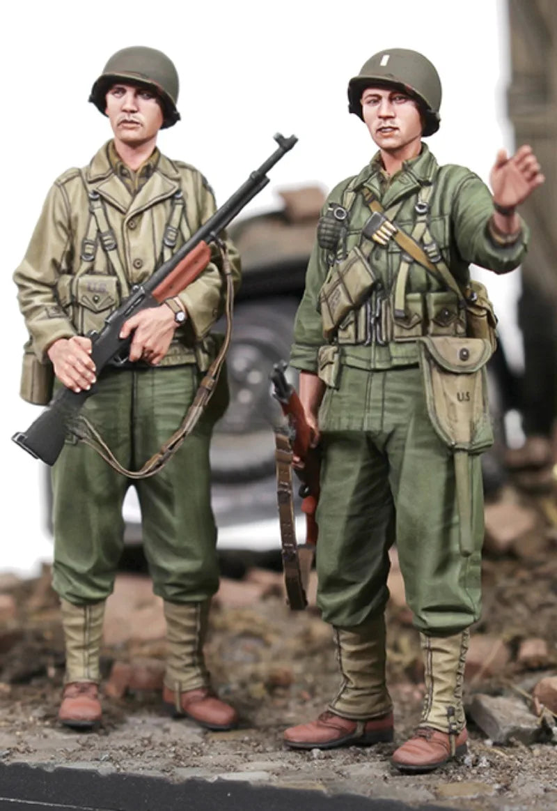 WWII US Army 2nd Infantry Division Soldiers 1/35 Resin Figure Set - 1/35 resin model view 2