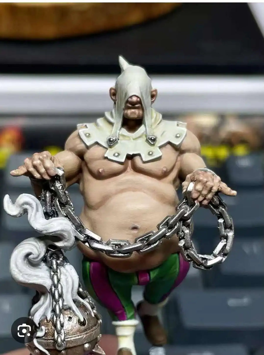 Fantasy Ogre Brute with Spiked Flail and Chains 75mm Resin Figure Kit - resin model view 5