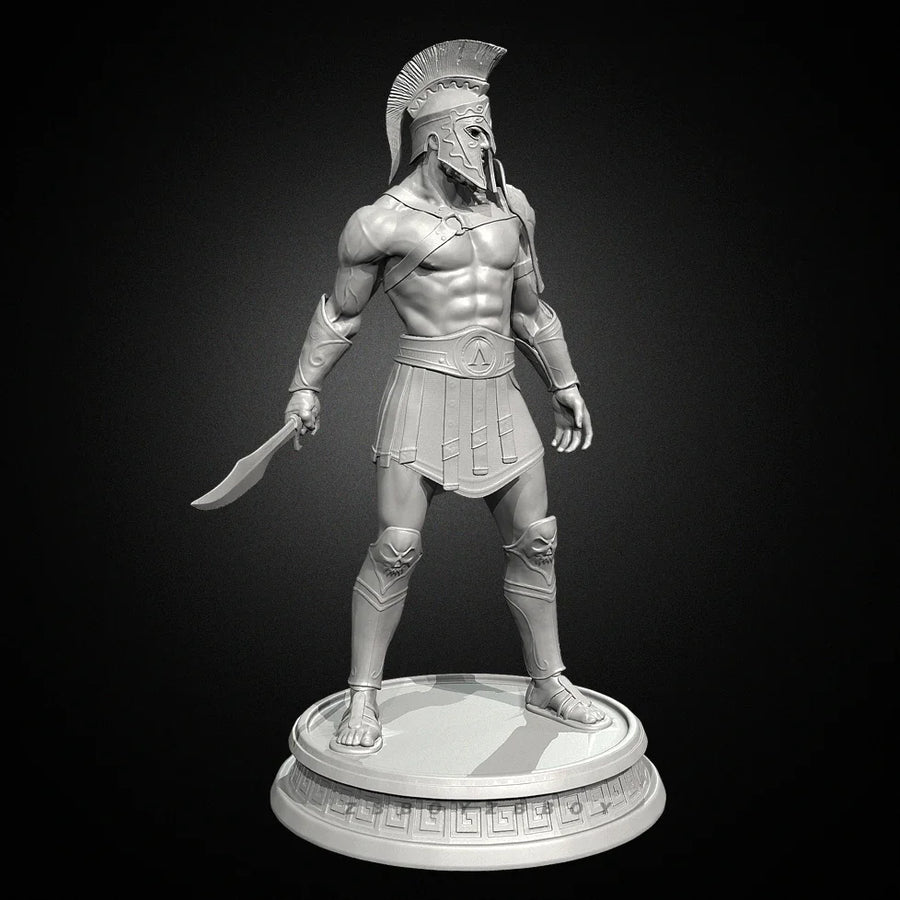 Ancient Greek Spartan Warrior 55mm Resin Figure Kit - 55mm resin model view 3