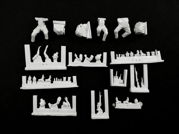 WWII Military Figures with Weapons & Equipment Multi-Sprue Resin Kit 1/35