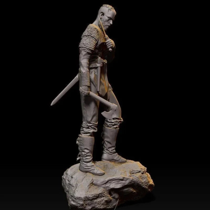 Viking Warrior with Axe 1/24 Resin Figure Kit - 1/24 resin model view 4