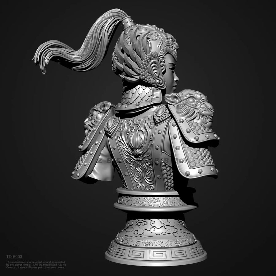 Fantasy Warrior Queen with Gold Armor 55mm Resin Bust Kit - 55mm resin model view 5