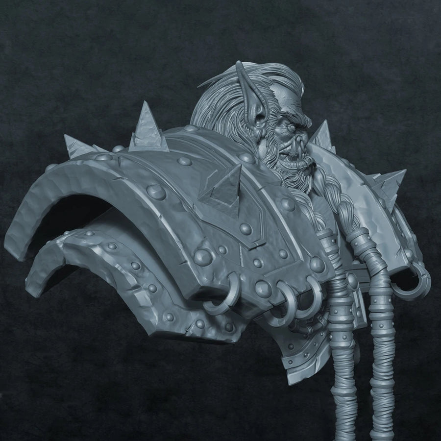 Horned Demon Warlord 55mm Resin Bust - 55mm resin model view 4