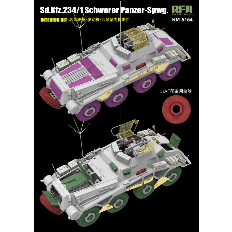 WWII German Sd.Kfz.234/1 Armored Car 1/35 Resin Model Kit - 1/35 resin model view 5