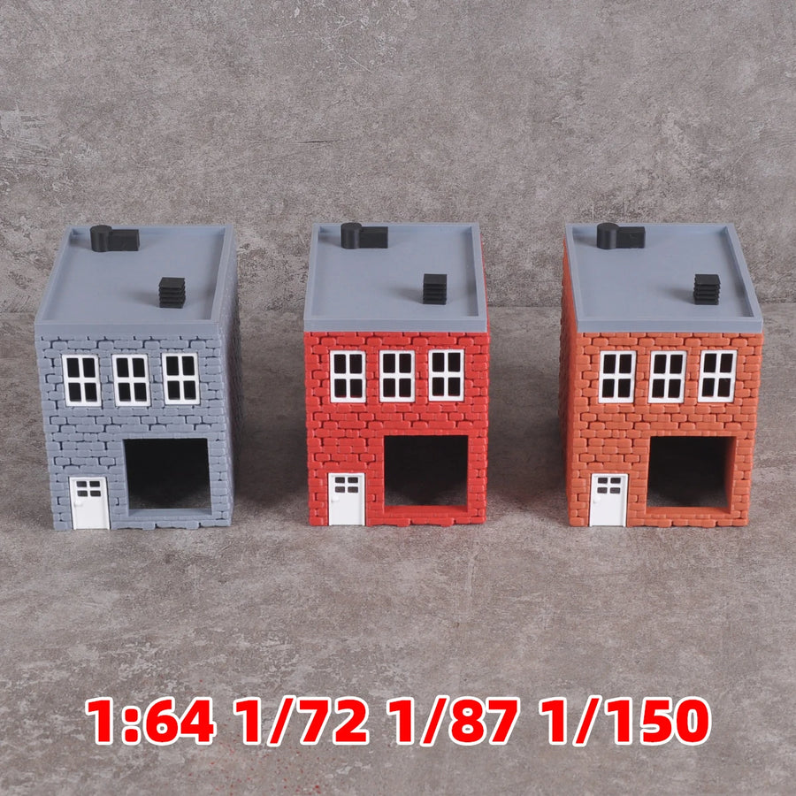 Brick Cafe Coffee Shop Building 1/64 Resin Terrain Diorama Kit - 1/64 resin model view 3