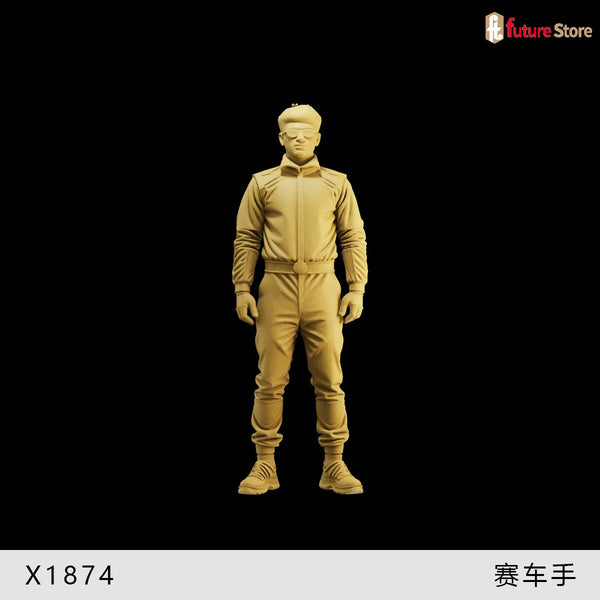 Race Car Driver 1/64 Resin Figure Kit - Vintage Motorsport Character