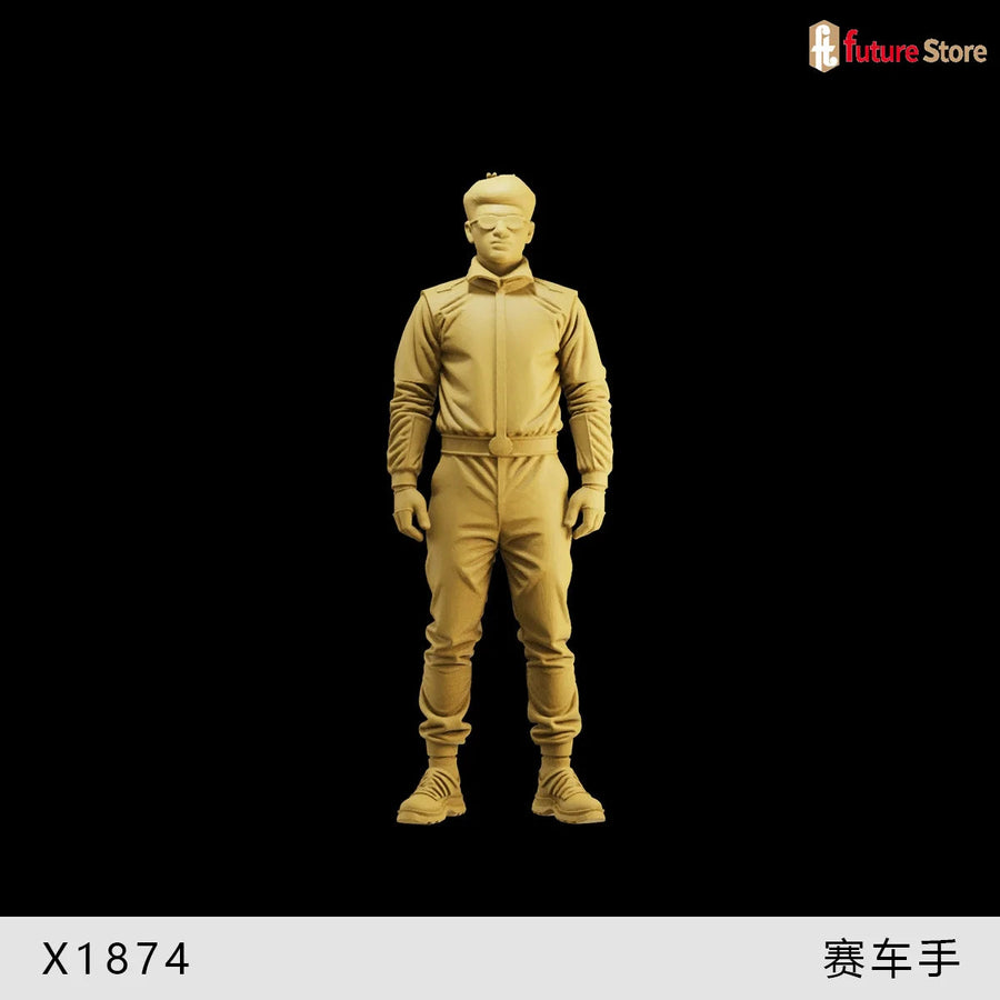 Race Car Driver 1/64 Resin Figure Kit - Vintage Motorsport Character - unpainted resin model kit