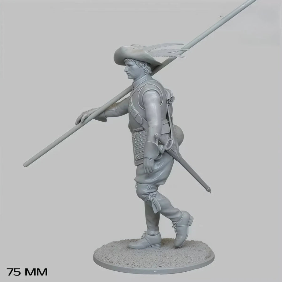 17th Century European Spearman with Pike 75mm Resin Figure - 75mm resin model view 3