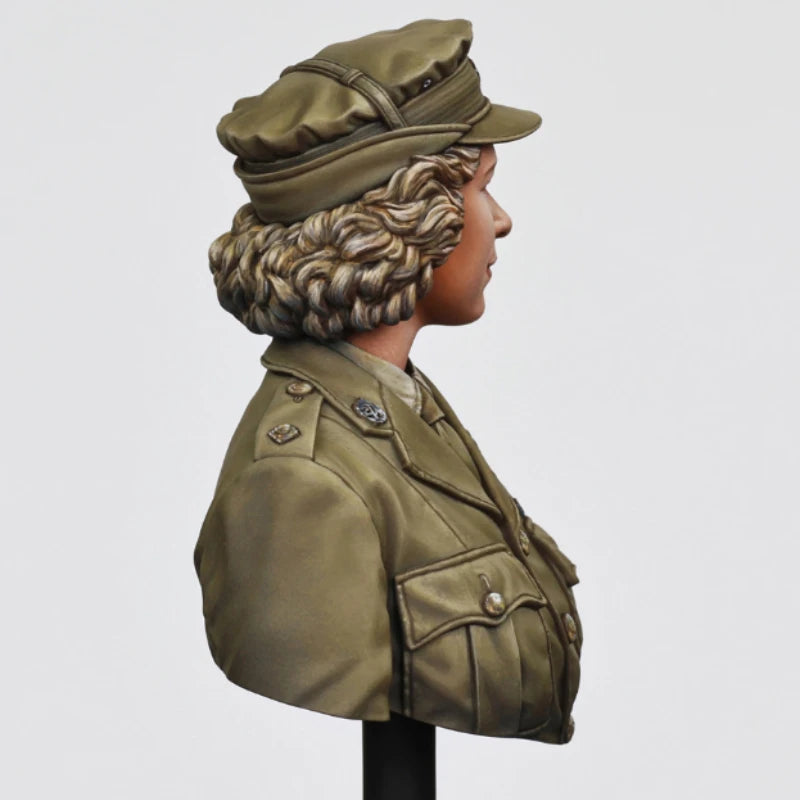 WWII Female ATS Lieutenant 1/10 Scale Resin Bust - 1/10 resin model view 2