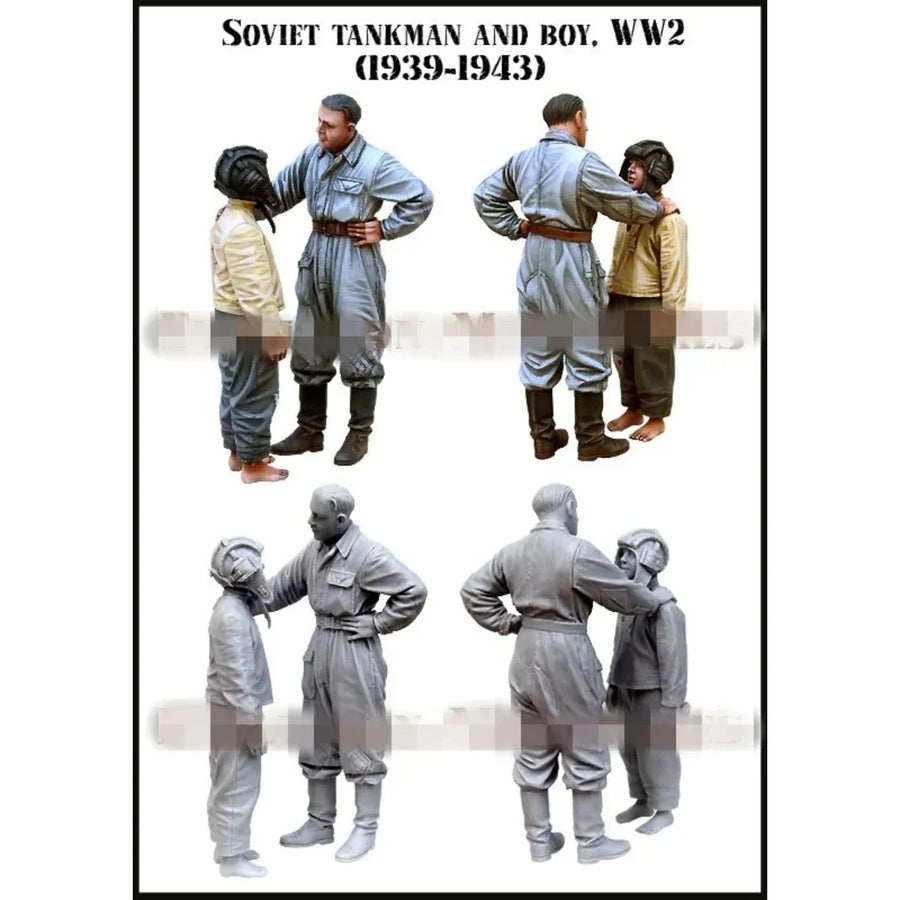 Soviet Tankman and Boy WW2 1939-1943 1/35 Resin Figure Kit - 1/35 resin model view 2