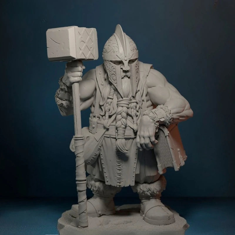 Dwarf Blacksmith with Hammer 70mm Resin Figure Kit - 70mm resin model view 5